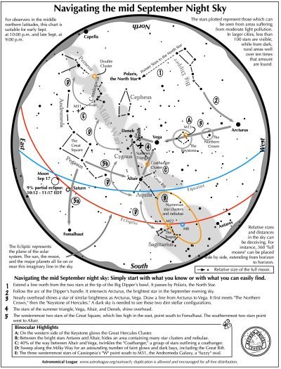 Navigating the Night Sky for September 2024 - Monthly Star Maps from the Astronomical League