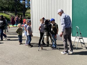 Photo From Kneeland School Solar Observing/Prep. for Eclipse