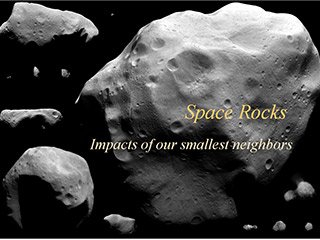 Image thumbnail for the space rocks presentation, showing several photographs of asteroids